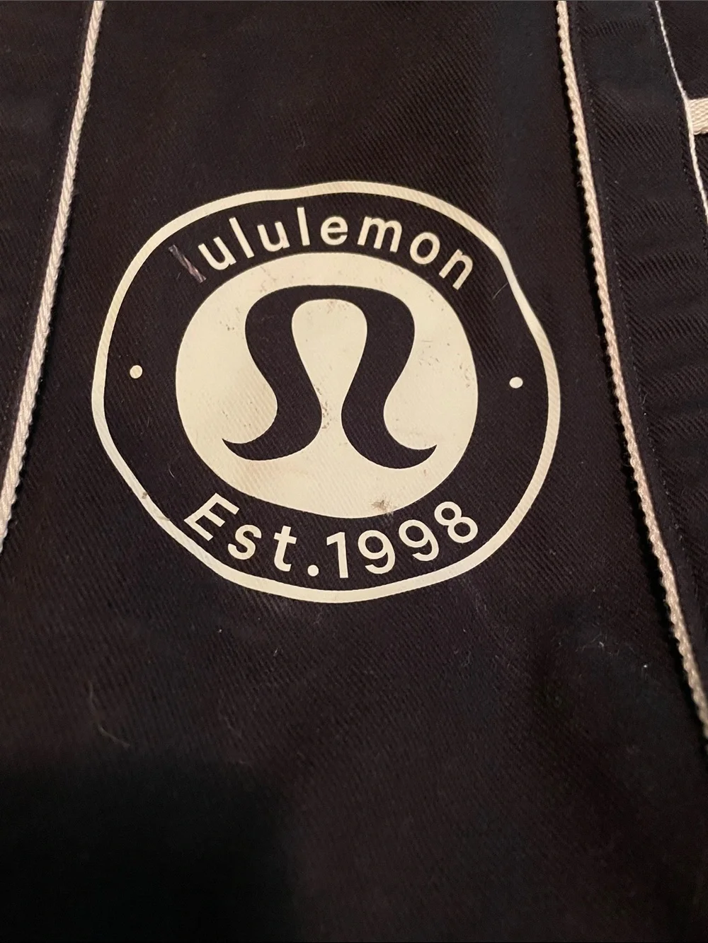 lululemon athletica Navy Blue Duffel Tote with White Trim O/S
